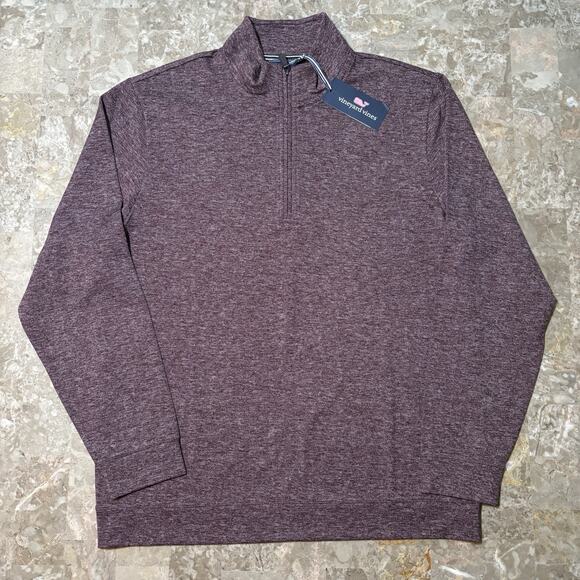 Vineyard Vines Sweatshirt Mens Large Red Herringbone Half Zip Long Sleeve Golf - Picture 4 of 10